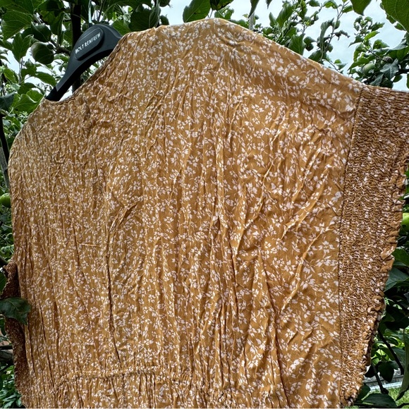 FREE PEOPLE One Fine Day Mini Dress, Milk Chocolate Combo Floral - Sz L - Picture 12 of 16